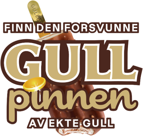 Logo for kampanjen Finn den forsvunne Gullpinnen, av ekte gull