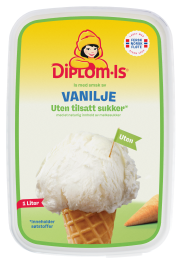 Diplom-Is Vanilje Uten tilsatt sukker 1L