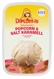 Diplom-Is Popcorn og salt karamell 1L