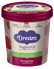 Dream Yoghurtis Bringebær uten sukker 450ml
