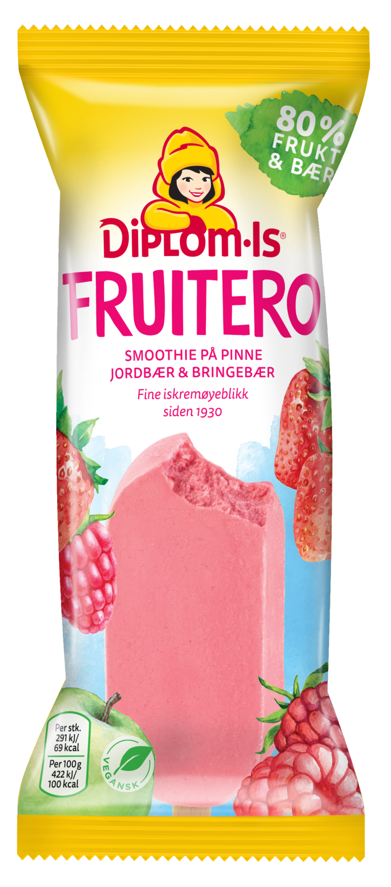 Fruitero 80% Jordbær & Bringebær